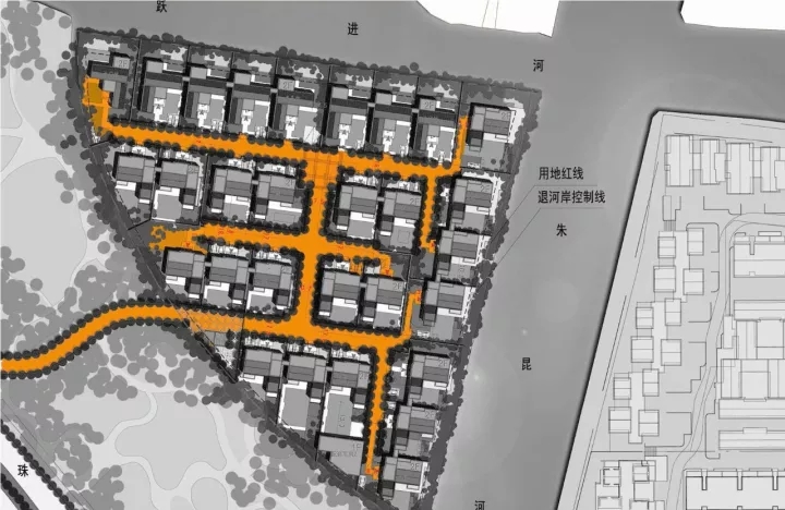 王字型路网造剖析人流，，，，，，包管入口私密性